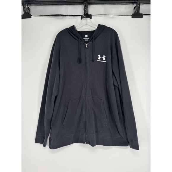 Under Armour Other - Under Armour Hoodie 3XL Black Full Zip‎ Up Sweatshirt Jacket French Terry Cotton